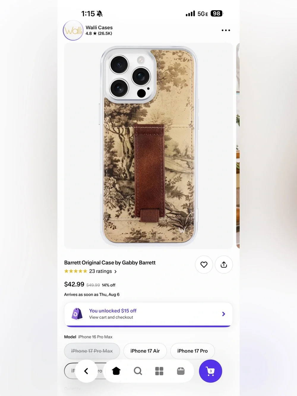 🤎Walli Cases•Barrett Case:Gabby Barrett•iphone 16 Pro Max🤎